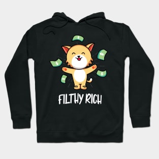 Filthy Rich Cat Cute & Funny Money Kitten Hoodie